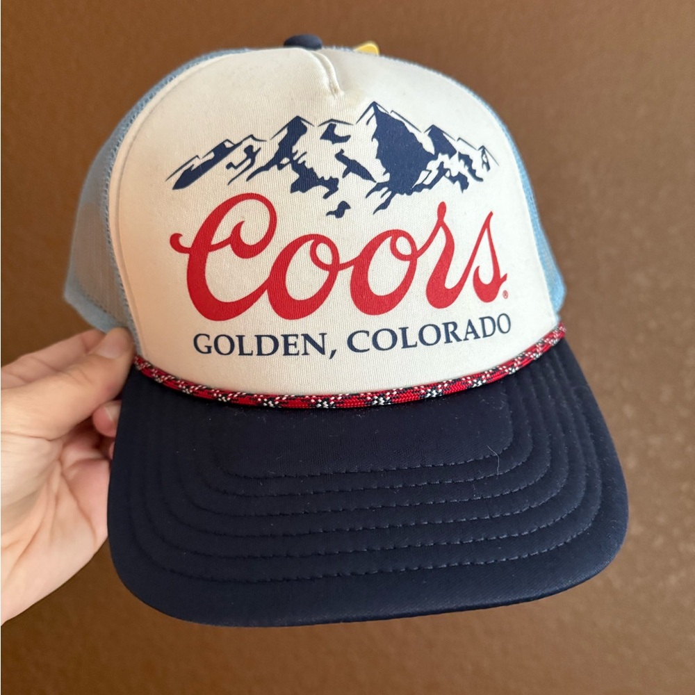 Coors Trucker Hat in Navy and white